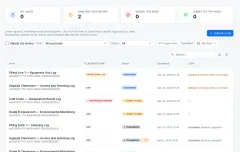 Inspections & Log Books: submitted log entries with their classification, review status and whether each is still inside its edit window or already locked.